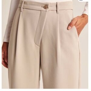 Abercrombie & Fitch Taupe 90’s Straight Cross-Waist Trouser